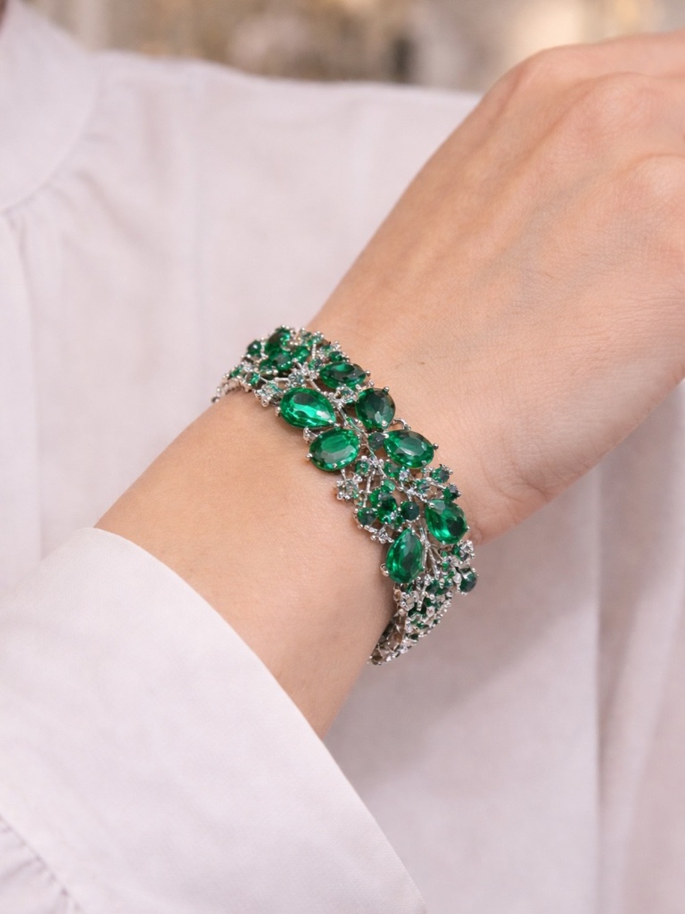 Emerald Green Crystal Bracelet